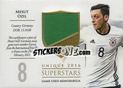 Sticker Mesut Ozil - World Football UNIQUE 2016 n. SS36 - Futera