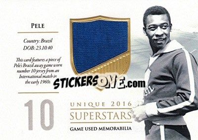 Sticker Pele - World Football UNIQUE 2016 n. SS37 - Futera