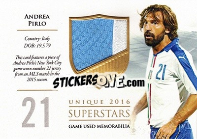 Sticker Andrea Pirlo - World Football UNIQUE 2016 - Futera