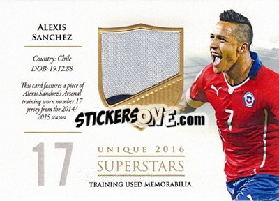 Sticker Alexis Sanchez - World Football UNIQUE 2016 n. SS42 - Futera