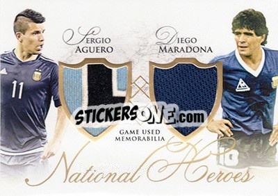 Sticker Sergio Aguero / Diego Maradona - World Football UNIQUE 2016 - Futera