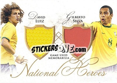 Sticker David Luiz / Gilberto Silva - World Football UNIQUE 2016 - Futera
