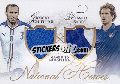 Sticker Giorgio Chiellini / Franco Baresi - World Football UNIQUE 2016 n. NH06 - Futera