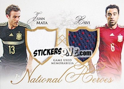 Sticker Juan Mata / Xavi Hernández - World Football UNIQUE 2016 - Futera