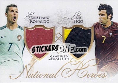 Sticker Cristiano Ronaldo / Luis Figo - World Football UNIQUE 2016 n. NH19 - Futera