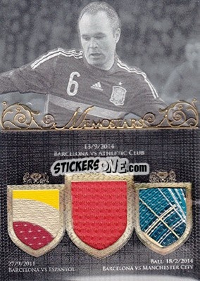 Sticker Andres Iniesta - World Football UNIQUE 2016 - Futera