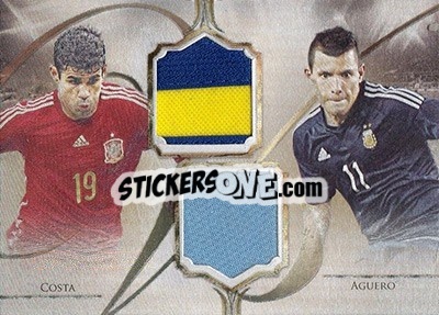 Figurina Diego Costa / Sergio Aguero - World Football UNIQUE 2016 - Futera