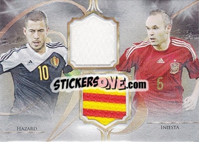 Sticker Eden Hazard / Andres Iniesta - World Football UNIQUE 2016 - Futera