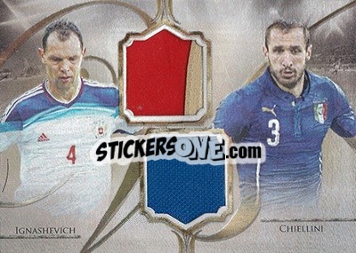 Sticker Sergei Ignashevich / Giorgio Chiellini - World Football UNIQUE 2016 - Futera