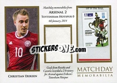 Sticker Christian Eriksen - World Football UNIQUE 2016 n. MDY07 - Futera