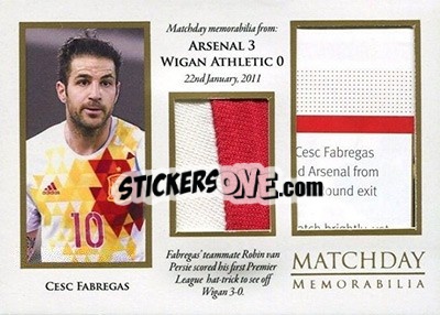 Cromo Cesc Fabregas - World Football UNIQUE 2016 - Futera