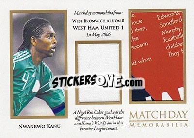 Figurina Nwankwo Kanu - World Football UNIQUE 2016 - Futera