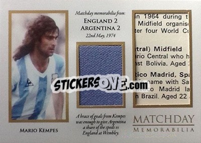 Sticker Mario Kempes - World Football UNIQUE 2016 - Futera