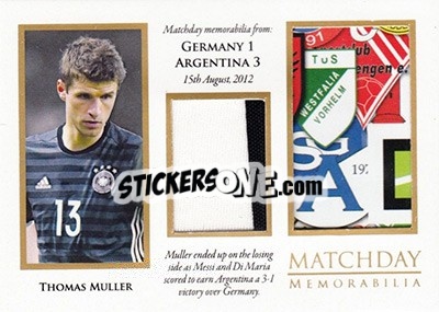Sticker Thomas Muller - World Football UNIQUE 2016 n. MDY15 - Futera