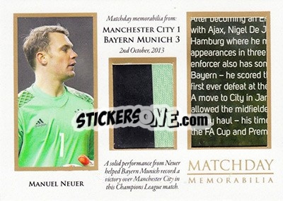 Sticker Manuel Neuer - World Football UNIQUE 2016 n. MDY16 - Futera