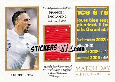 Sticker Franck Ribery - World Football UNIQUE 2016 - Futera