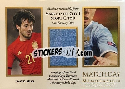 Sticker David Silva - World Football UNIQUE 2016 n. MDY22 - Futera