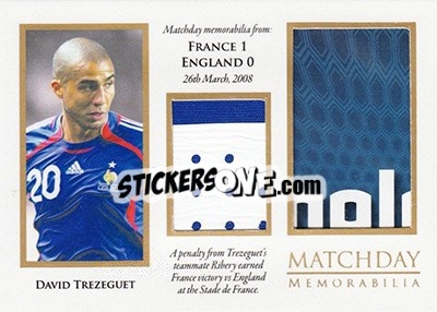 Sticker David Trezeguet - World Football UNIQUE 2016 n. MDY24 - Futera