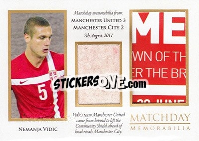 Sticker Nemanja Vidic - World Football UNIQUE 2016 n. MDY25 - Futera