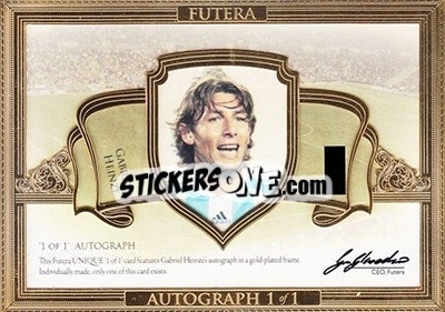 Sticker Gabriel Heinze - World Football UNIQUE 2016 - Futera