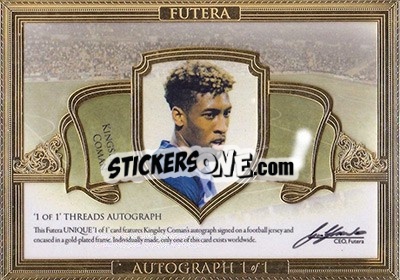 Sticker Kingsley Coman - World Football UNIQUE 2016 n. AT16 - Futera