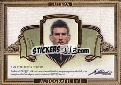 Sticker Laurent Koscielny - World Football UNIQUE 2016 n. ATC22 - Futera