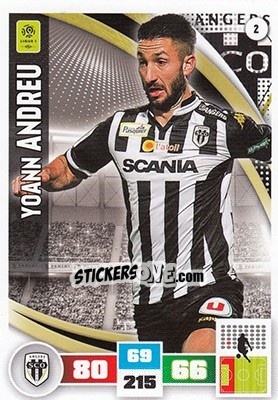 Cromo Yoann Andreu - Foot 2016-2017. Adrenalyn Xl n. 2 - Panini