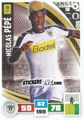 Sticker Nicolas Pépé - Foot 2016-2017. Adrenalyn Xl n. 16 - Panini
