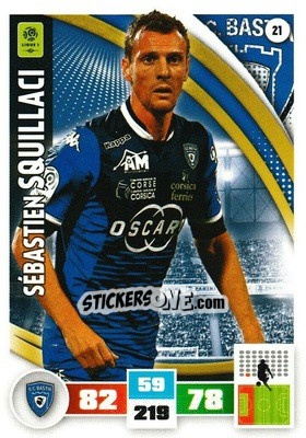 Sticker Sébastien Squillaci - Foot 2016-2017. Adrenalyn Xl - Panini