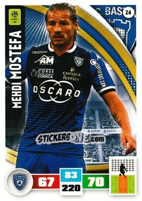 Sticker Mehdi Mostefa - Foot 2016-2017. Adrenalyn Xl n. 24 - Panini