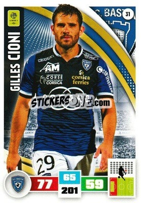 Sticker Gilles Cioni - Foot 2016-2017. Adrenalyn Xl n. 31 - Panini