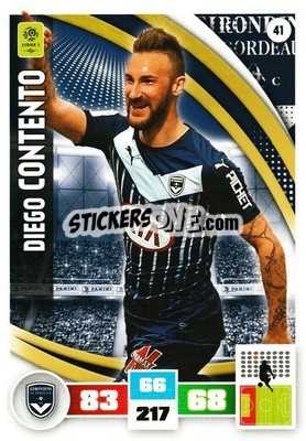Sticker Diego Contento - Foot 2016-2017. Adrenalyn Xl n. 41 - Panini