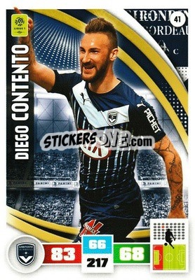 Sticker Diego Contento - Foot 2016-2017. Adrenalyn Xl - Panini