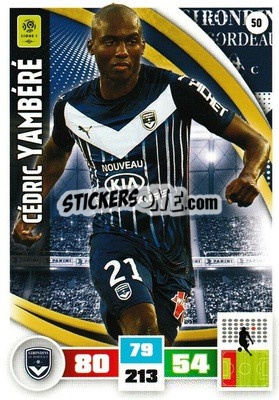 Sticker Cédric Yambéré - Foot 2016-2017. Adrenalyn Xl n. 50 - Panini