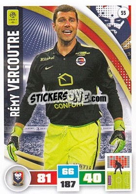 Sticker Rémy Vercoutre - Foot 2016-2017. Adrenalyn Xl - Panini