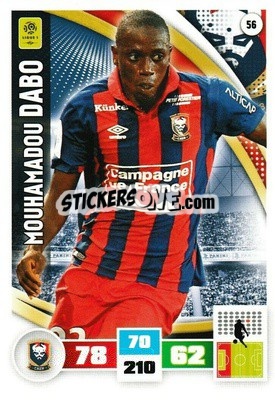 Sticker Mouhamadou Dabo - Foot 2016-2017. Adrenalyn Xl n. 56 - Panini