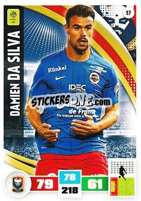 Sticker Damien Da Silva - Foot 2016-2017. Adrenalyn Xl n. 57 - Panini