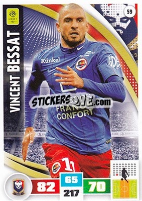 Sticker Vincent Bessat - Foot 2016-2017. Adrenalyn Xl n. 59 - Panini
