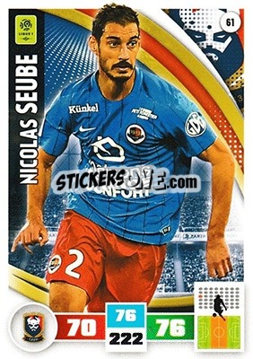 Sticker Nicolas Seube - Foot 2016-2017. Adrenalyn Xl - Panini