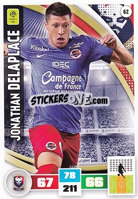 Sticker Jonathan Delaplace - Foot 2016-2017. Adrenalyn Xl n. 62 - Panini