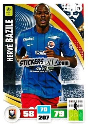 Cromo Hervé Bazile - Foot 2016-2017. Adrenalyn Xl n. 72 - Panini