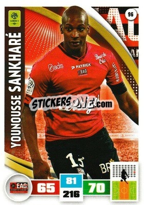 Sticker Younousse Sankharé - Foot 2016-2017. Adrenalyn Xl - Panini