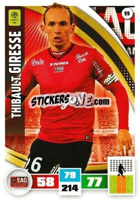 Sticker Thibault Giresse - Foot 2016-2017. Adrenalyn Xl n. 99 - Panini