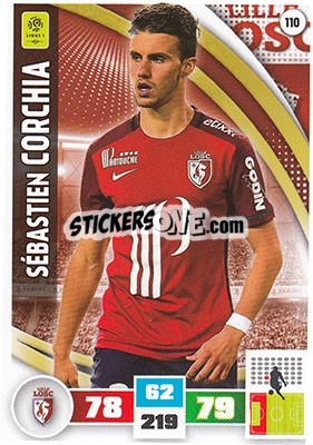 Sticker Sébastien Corchia - Foot 2016-2017. Adrenalyn Xl n. 110 - Panini