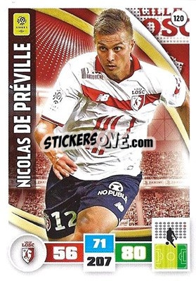 Sticker Nicolas de Préville - Foot 2016-2017. Adrenalyn Xl n. 120 - Panini