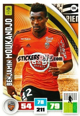 Sticker Benjamin Moukandjo - Foot 2016-2017. Adrenalyn Xl n. 136 - Panini