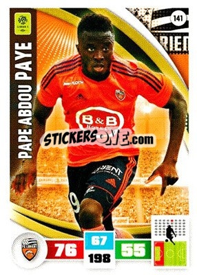 Sticker Pape Abdou Paye - Foot 2016-2017. Adrenalyn Xl - Panini