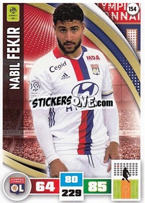 Sticker Nabil Fekir - Foot 2016-2017. Adrenalyn Xl n. 154 - Panini