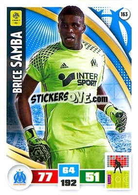 Sticker Brice Samba - Foot 2016-2017. Adrenalyn Xl n. 163 - Panini