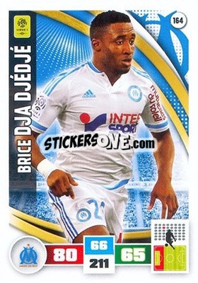 Figurina Brice Dja Djédjé - Foot 2016-2017. Adrenalyn Xl n. 164 - Panini